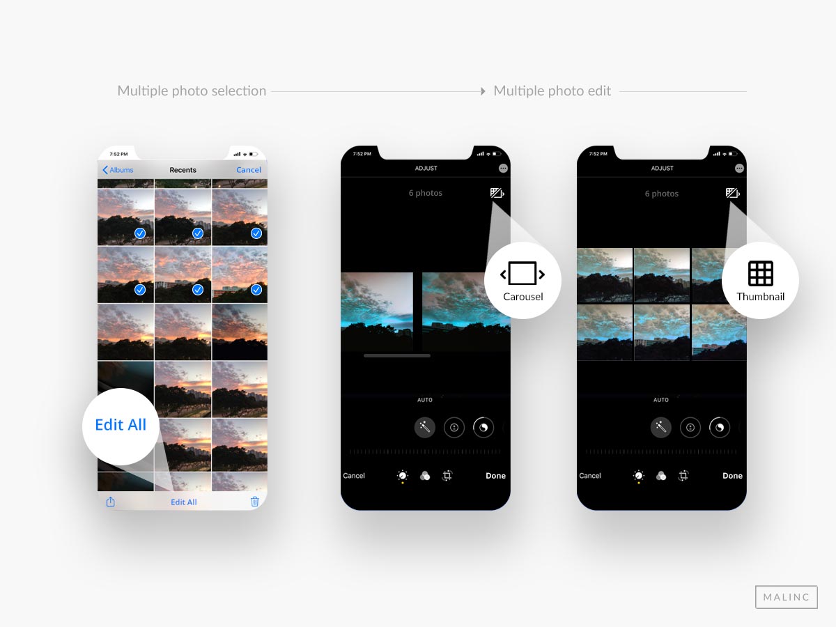 Edit multiple photos in iPhone - MALINC | Crafting Global Business